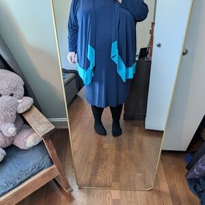 Catherines Navy and Teal Midi Dress